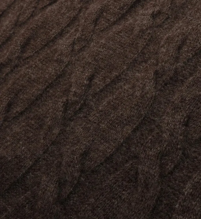 Knitwear Women Sporty and Rich Faubourg Cableknit Wool Cashmere Pants 8211 ChocolateCream