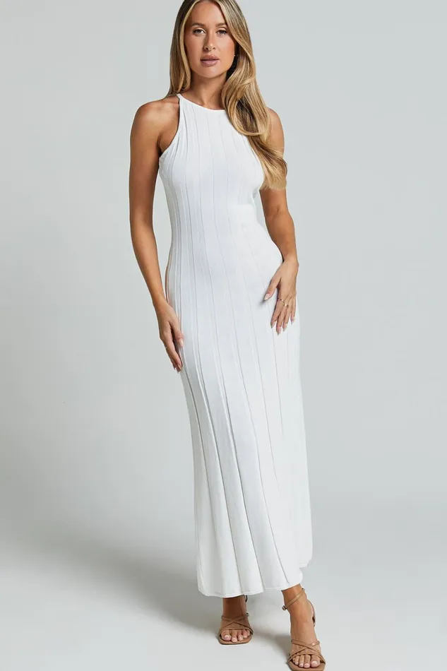 Lana Midi Dress 8211 Racer Knitted Rib Dress In Ivory Women Showpo Sweaters and Cardigans Lana Midi Dress 8211 Racer Knitted Rib Dress In Ivory Women Showpo Sweaters and Cardigans