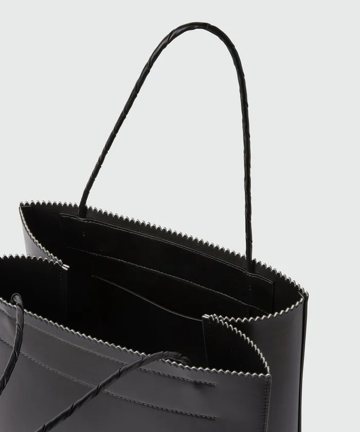 Large Matte Leather Shopping Bag Women MSGM Tote Bags