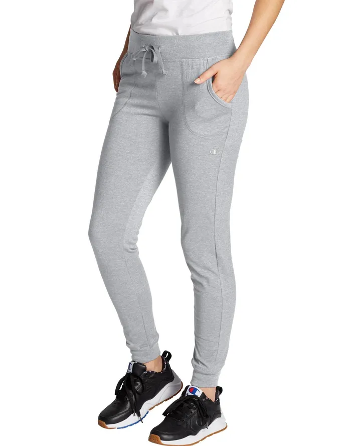 Lightweight Lounge Joggers C Logo 29034 Oxford Grey Women Champion Pants