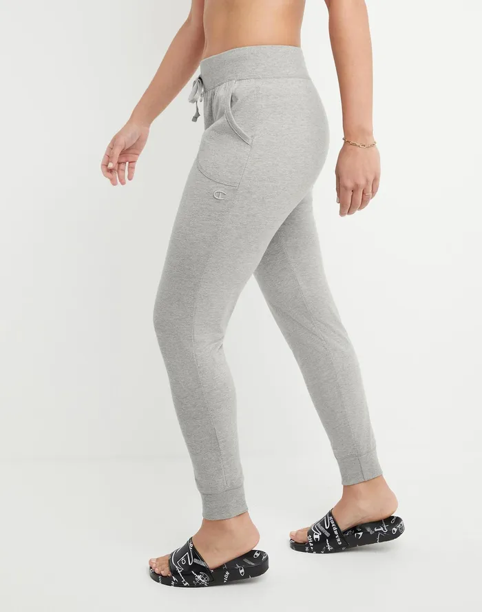 Lightweight Lounge Joggers C Logo 29034 Oxford Grey Women Champion Pants