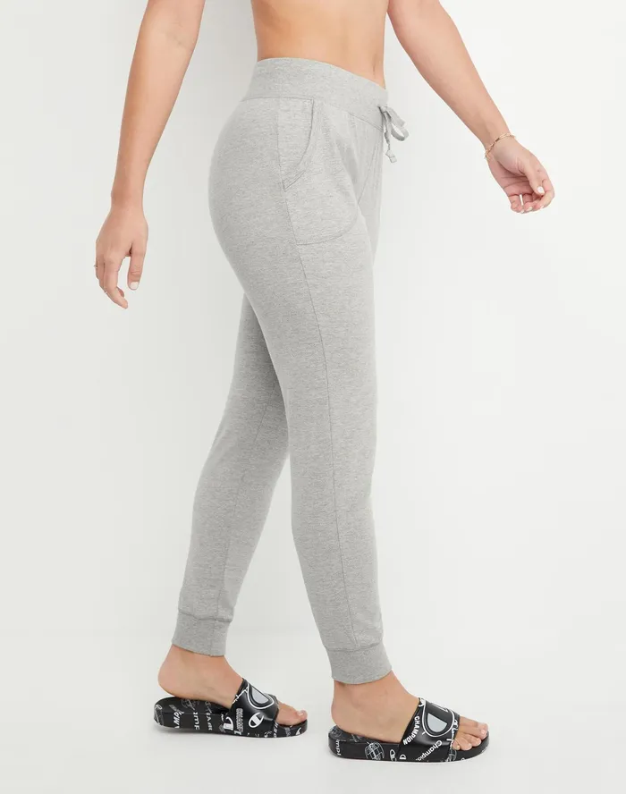 Lightweight Lounge Joggers C Logo 29034 Oxford Grey Women Champion Pants