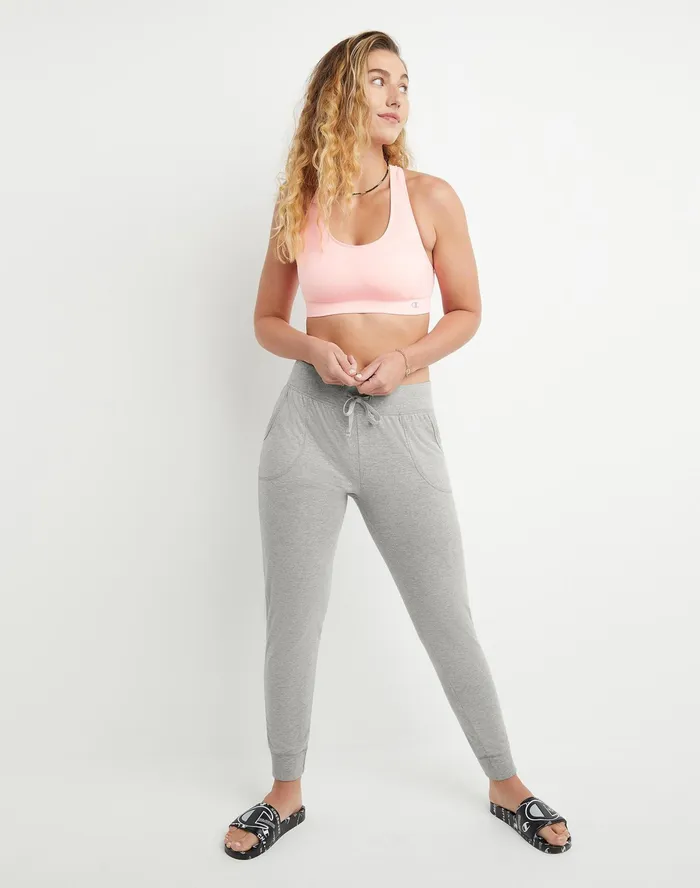 Lightweight Lounge Joggers C Logo 29034 Oxford Grey Women Champion Pants