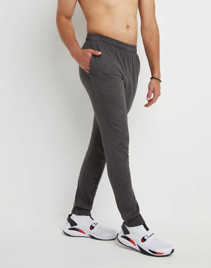 Lightweight Lounge Joggers Script Logo 31034 Granite Heather Men Champion Pants and Joggers