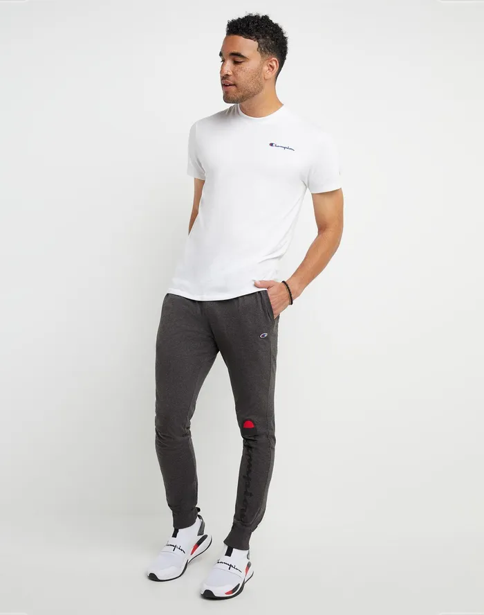 Lightweight Lounge Joggers Script Logo 31034 Granite Heather Men Champion Pants and Joggers
