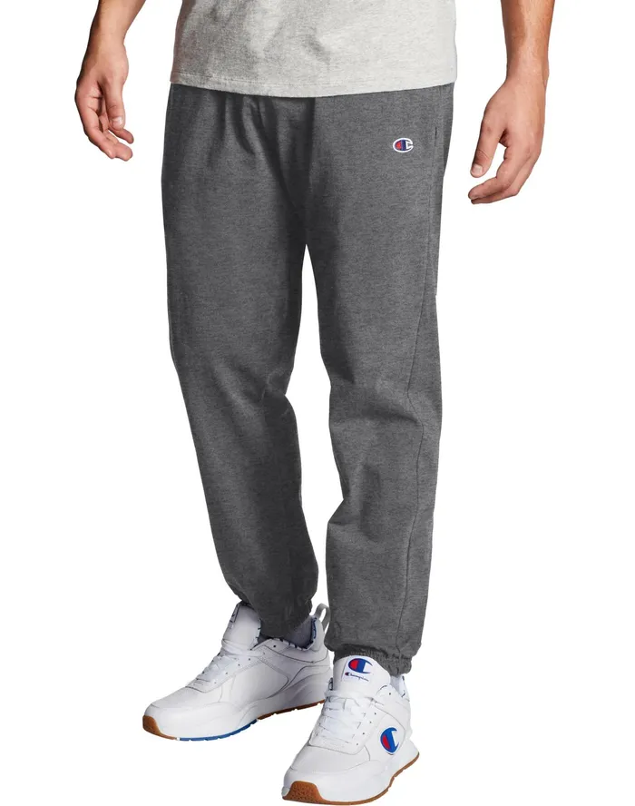 Lightweight Lounge Pants Cinched Hem C Logo 315034 Granite Heather Men Champion Pants and Joggers Lightweight Lounge Pants Cinched Hem C Logo 315034 Granite Heather Men Champion Pants and Joggers
