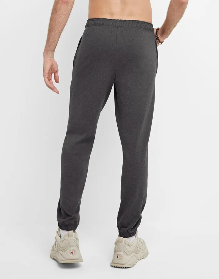 Lightweight Lounge Pants Cinched Hem C Logo 315034 Granite Heather Men Champion Pants and Joggers