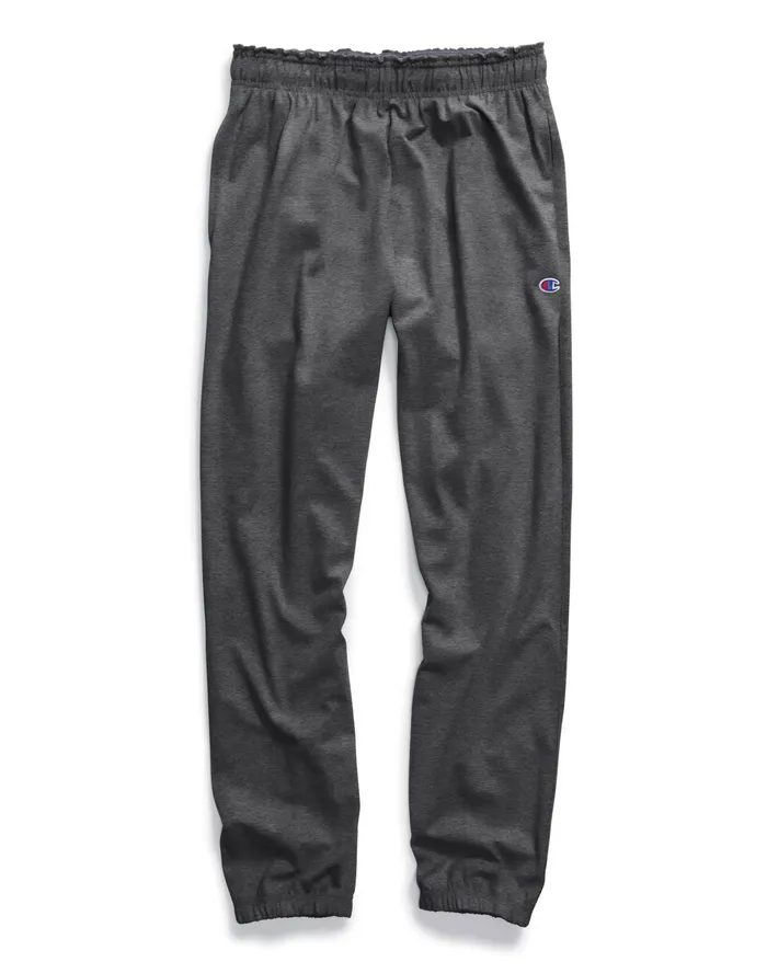 Lightweight Lounge Pants Cinched Hem C Logo 315034 Granite Heather Men Champion Pants and Joggers