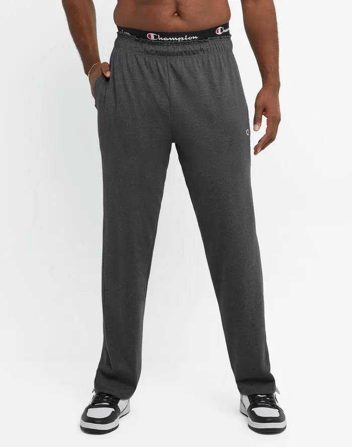 Lightweight Lounge Pants Open Hem C Logo Big and Tall Granite Heather Men Champion Pants and Joggers Lightweight Lounge Pants Open Hem C Logo Big and Tall Granite Heather Men Champion Pants and Joggers
