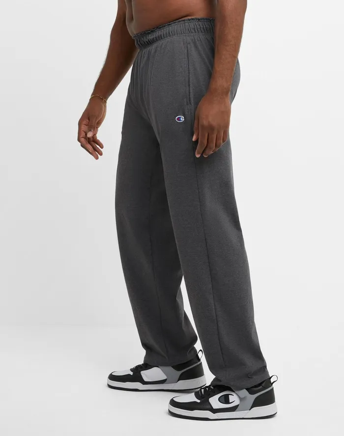 Lightweight Lounge Pants Open Hem C Logo Big and Tall Granite Heather Men Champion Pants and Joggers