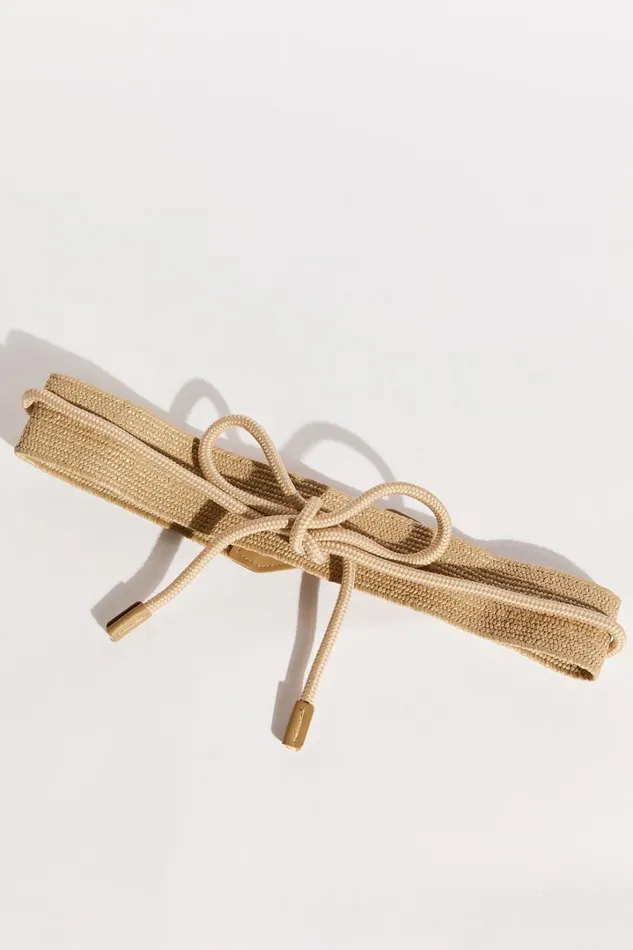 Lilibeth Belt 8211 Wide Rattan Tie Up Detail Waist Belt In Natural Women Showpo Belts