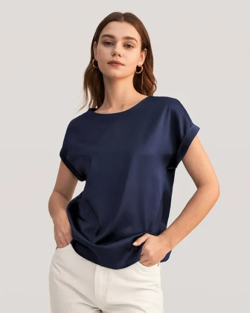 Lilysilk 100 Mulberry Silk TShirt Womenx27s Short Sleeves Women Essentials