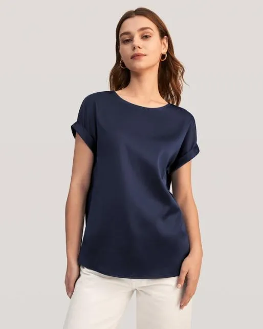 Lilysilk 100 Mulberry Silk TShirt Womenx27s Short Sleeves Women Essentials