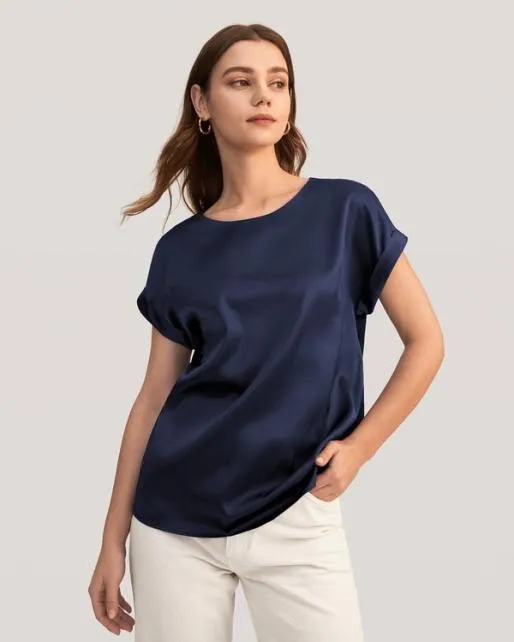 Lilysilk 100 Mulberry Silk TShirt Womenx27s Short Sleeves Women Essentials
