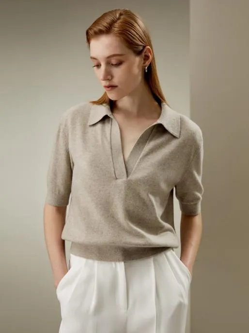 Lilysilk Cashmere Polo Neck Sweater Women Knitwear