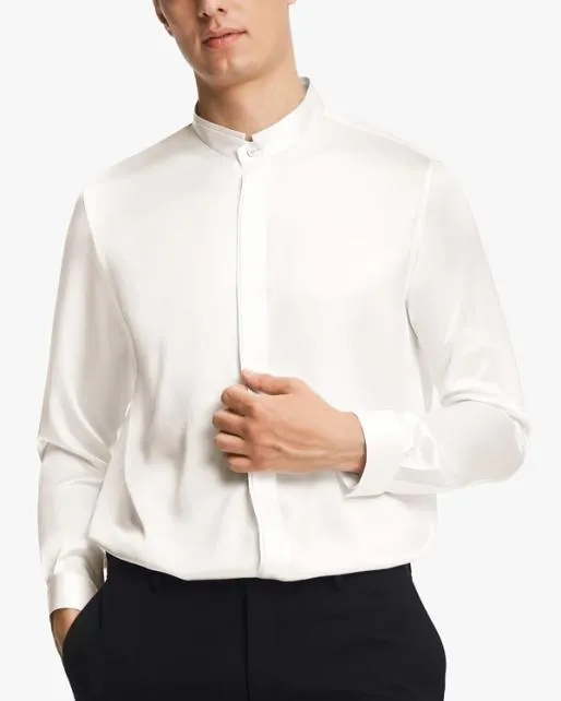 Lilysilk Classic Concealed Placket Silk Men Shirt Men Shirts
