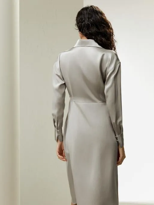 Lilysilk Collared Silk Wrap Dress Women Jumpsuits Dresses