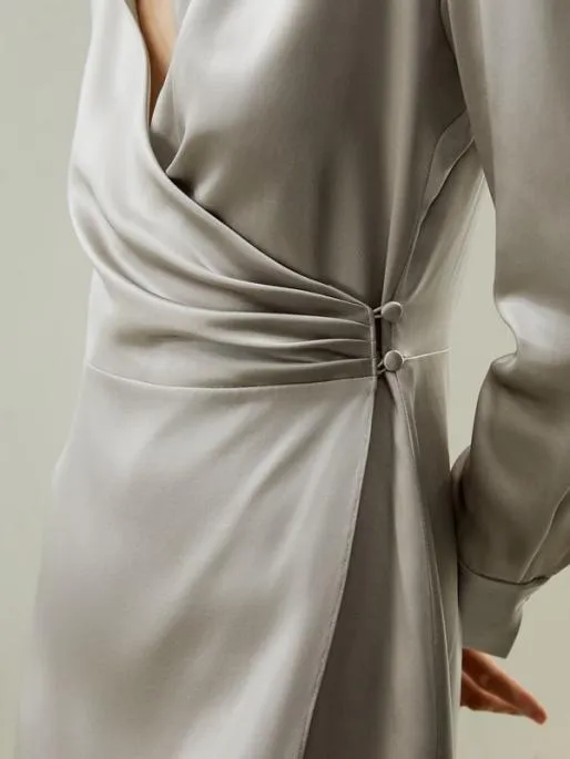 Lilysilk Collared Silk Wrap Dress Women Jumpsuits Dresses