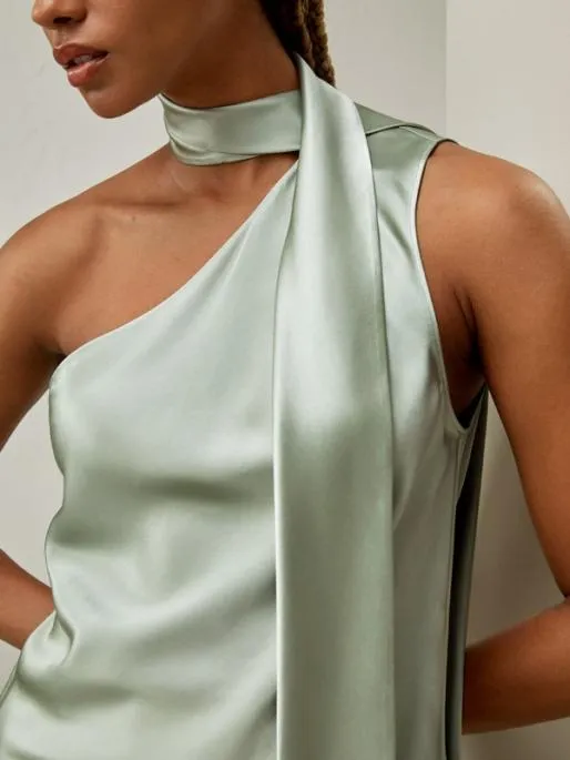 Lilysilk Elegant Silk One Shoulder Top With Scarf Women Tops
