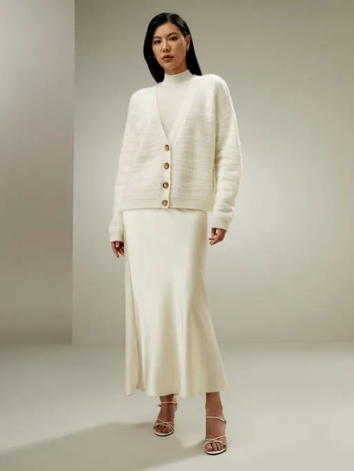 Lilysilk Elegant VNeck Cashmere Cardigan Women Knitwear