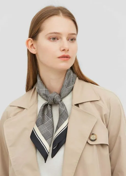 Lilysilk Houndstooth Printed Square Silk Scarf Women Wraps Scarves