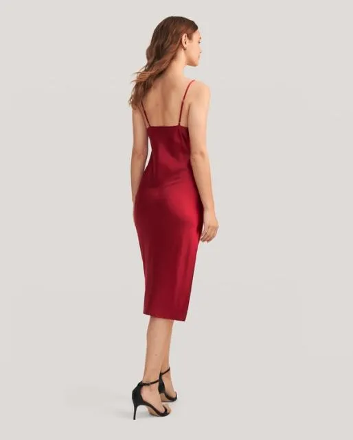 Lilysilk Lilysilk Cowl Neck Champagne Silk Slip Dress US Online Women Jumpsuits Dresses