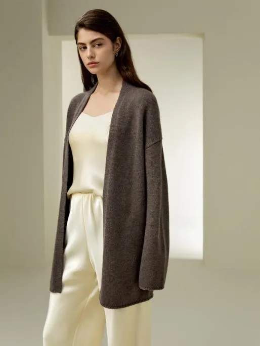 Lilysilk Long OpenFront Knit Cardigan Women Outerwear