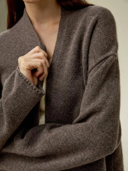 Lilysilk Long OpenFront Knit Cardigan Women Outerwear