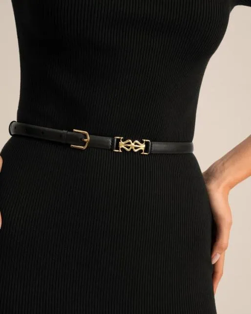 Lilysilk LS Clasp Leather Skinny Belt Women Belts Hats