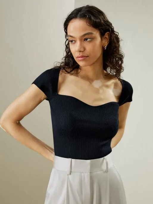 Lilysilk Machine Washable Silk Knit Top Tee Women Tops