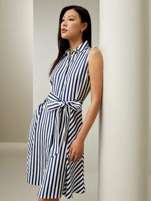 Lilysilk Navy Style Striped Silk Shirtdress For Practical And Versatile Style Women Jumpsuits Dresses Lilysilk Navy Style Striped Silk Shirtdress For Practical And Versatile Style Women Jumpsuits Dresses