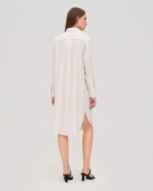 Lilysilk Pinstriped Freesia Shirt Dress Women Jumpsuits Dresses