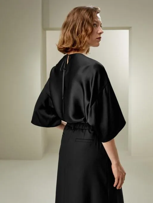 Lilysilk Relaxed Silk Crewneck Blouse Women Blouses Shirts