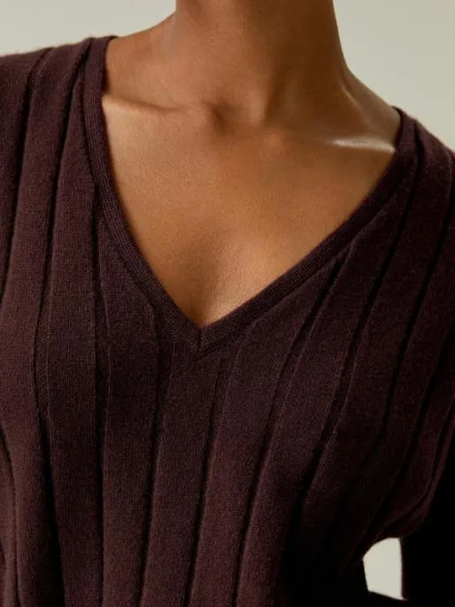 Lilysilk Short Sleeve VNeck Cashmere Tshirt Women Knitwear