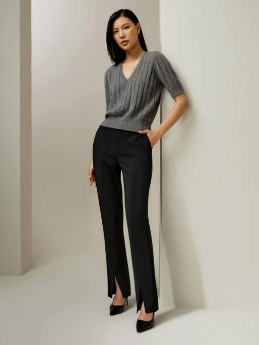Lilysilk Short Sleeve VNeck Cashmere Tshirt Women Knitwear