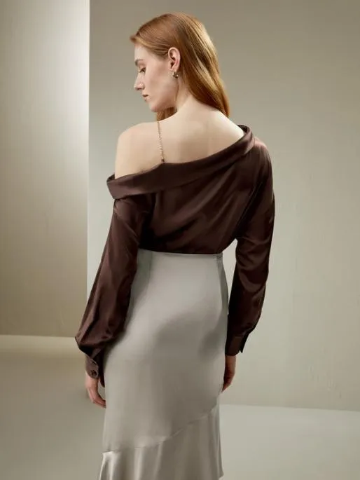 Lilysilk Silk Chic OneShoulder Top Women Blouses Shirts