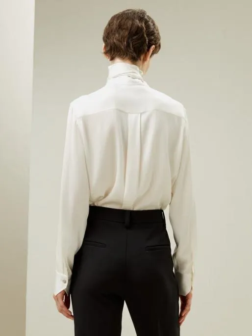 Lilysilk Silk Turtleneck Ribbon Blouse Women Blouses Shirts
