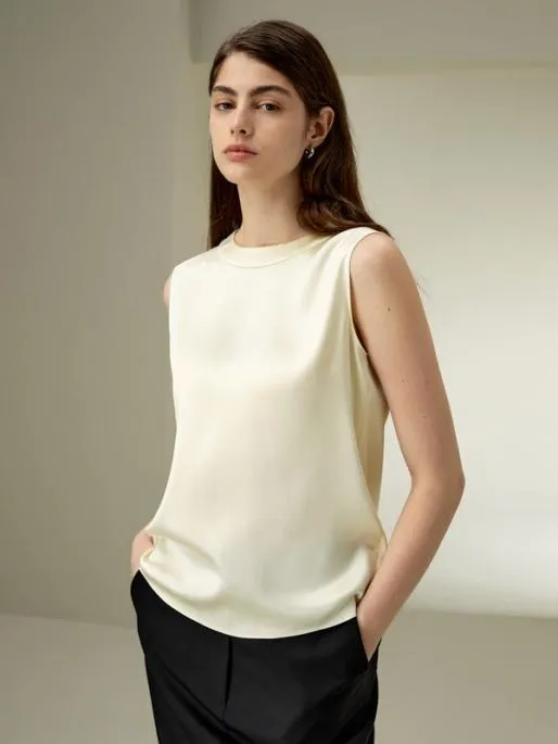 Lilysilk Sleeveless Silk Crewneck Top Women Blouses Shirts