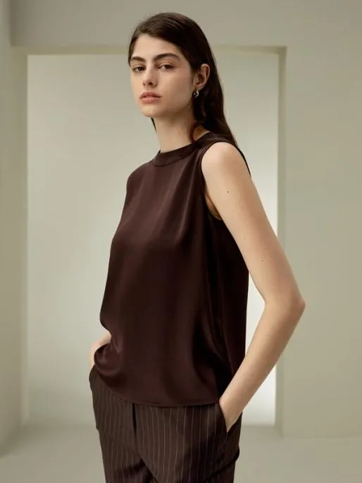 Lilysilk Sleeveless Silk Crewneck Top Women Blouses Shirts