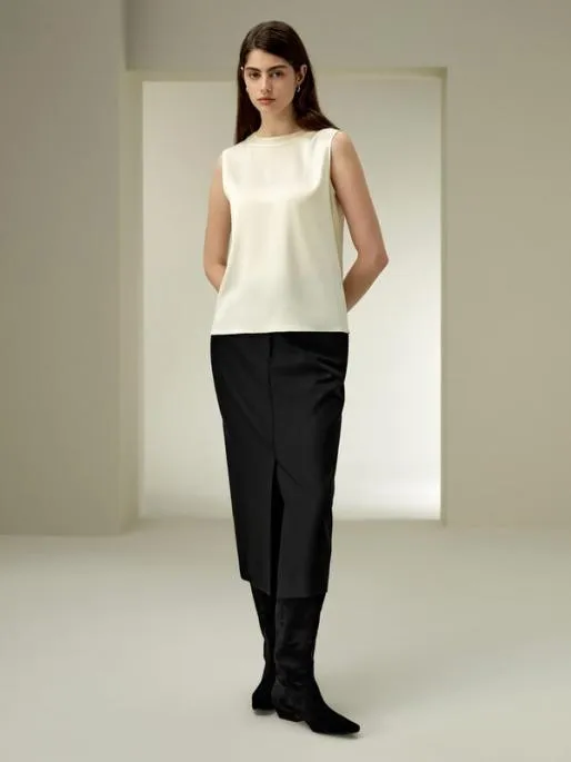 Lilysilk Sleeveless Silk Crewneck Top Women Blouses Shirts