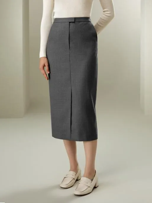 Lilysilk The Modern Beauty Silk Wool Pencil Skirt Women Bottoms