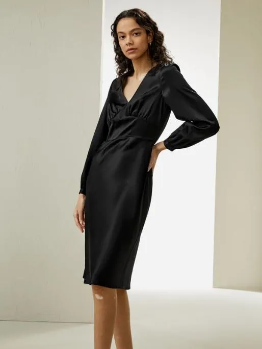 Lilysilk VNeck Silk Waisted Dress Women Jumpsuits Dresses
