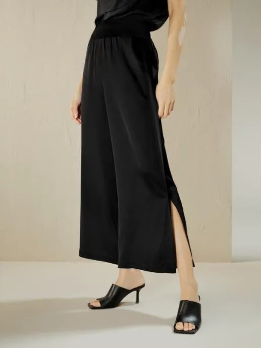 Lilysilk Wide Leg Cropped Silk Pants Women Bottoms