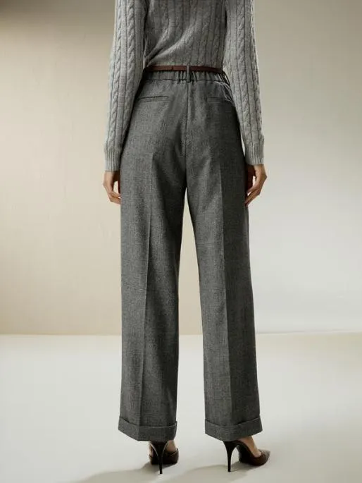 Lilysilk Wide Leg Woolflannel Suit Trousers Women Essentials