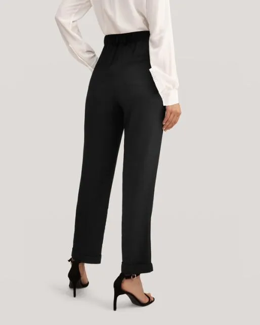 Lilysilk Women Tucked Tapered Silk Pants Women Bottoms