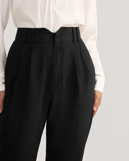 Lilysilk Women Tucked Tapered Silk Pants Women Bottoms
