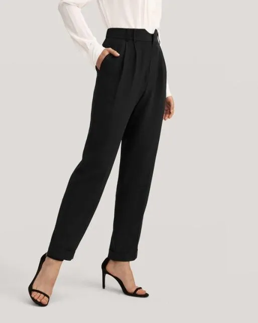 Lilysilk Women Tucked Tapered Silk Pants Women Bottoms