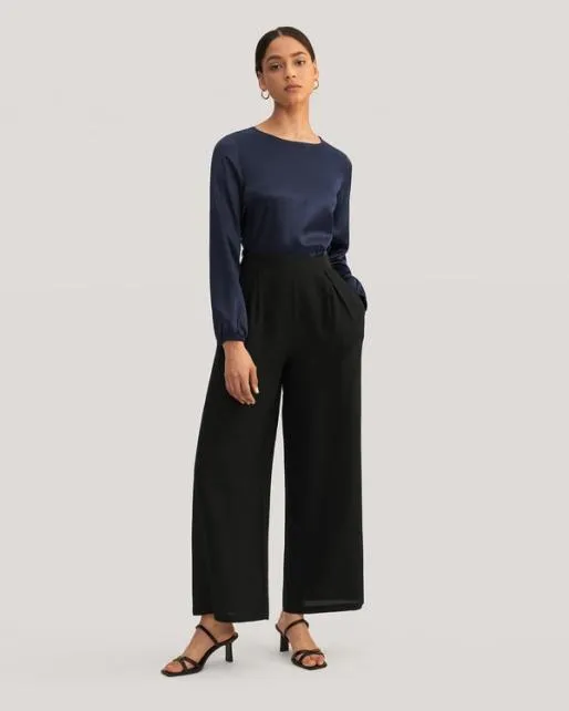 Lilysilk Womenx27s 100 Pure Silk Wide Leg Pants US Online Women Essentials