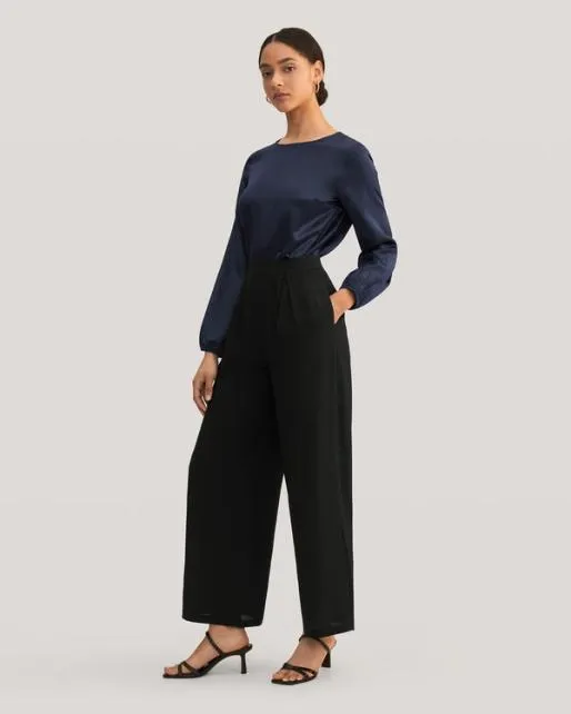 Lilysilk Womenx27s 100 Pure Silk Wide Leg Pants US Online Women Essentials