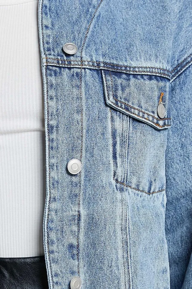 Lindsey Jacket 8211 Long Sleeve Denim Jacket In Mid Blue Wash Women Showpo Jackets and Coats